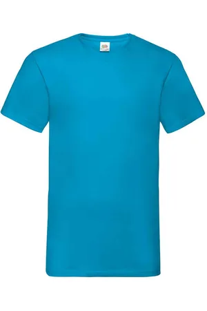 Fruit Of The Loom Heren Waarde V Hals T-shirt (Azuurblauw)