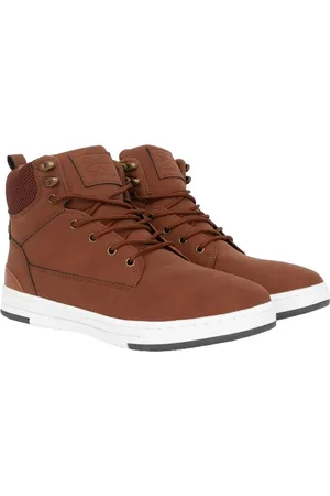 Crosshatch Heren Staiger Leren Trainers (Tan)