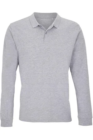 Sols Unisex Adult Planet Marl Pique Poloshirt met lange mouwen (Grijze Mergel)