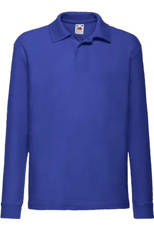 Fruit Of The Loom Polo shirt met lange mouwen voor kinderen/Kinderen (Koningsblauw)