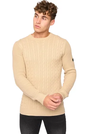 Crosshatch Heren Kabstars Kabelgebreide Pullover (Tarwe)