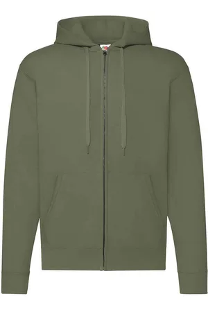 Fruit Of The Loom Klassieke herenhoodie met rits (Klassieke Olijf)