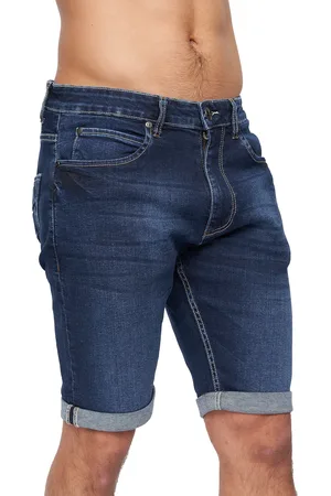 Crosshatch Heren Tonwin Denim Shorts met reliëf (Donkere wasbeurt)