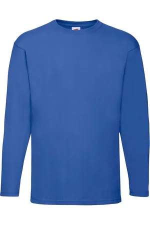 Fruit Of The Loom Heren Valueweight T-shirt met lange mouwen (Koningsblauw)