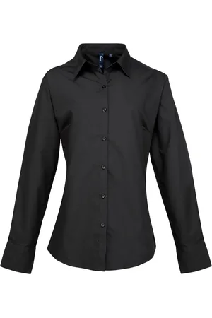 Premier Dames/dames Supreme Heavy Poplin Werkhemd met lange mouwen