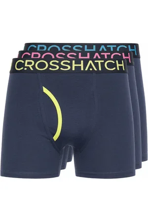 Crosshatch Heren Trioglow Boxershorts (Set van 3) (Marine)