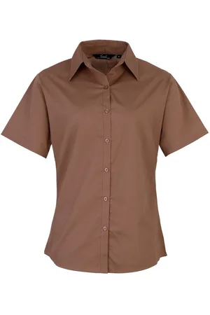 Premier Popeline blouse met korte mouwen / Gewoon werkoverhemd