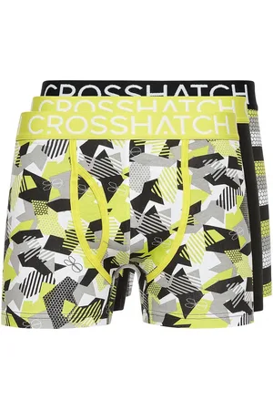 Crosshatch Heren Crystaline Boxershorts (Set van 3) (Kalk)