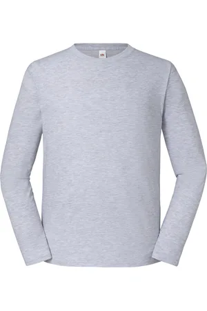 Fruit Of The Loom Heren Iconic Premium T-shirt met lange mouwen (Heide )