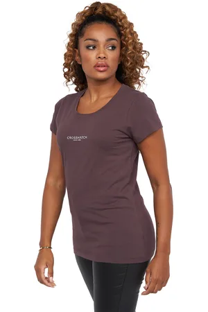 Crosshatch Dames/Dames Reny T-Shirt (Donkere steen)