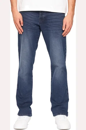 Crosshatch Heren Denim Jeans met print (Donkere wasbeurt)