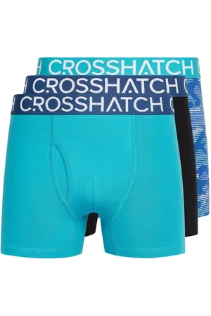 Crosshatch Heren Payso Boxershorts (Pack of 3) (Teal)