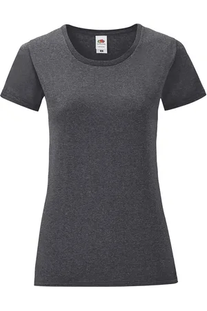 Fruit Of The Loom Fruit Of The Vrouwen / Dames Iconische T-Shirt (Donker Heather)