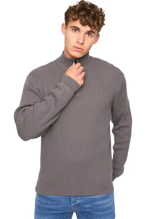 Crosshatch Heren Havaline gebreide Quarter Zip Pullover (Houtskool )