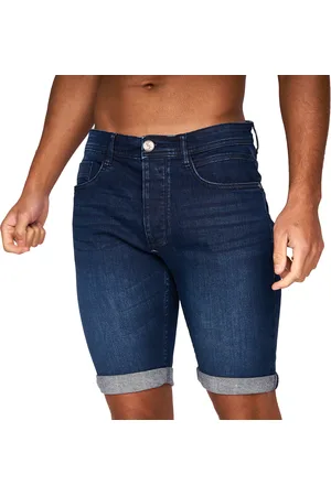 Crosshatch Heren Tadcaster Denim Shorts (Donkere wasbeurt)