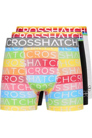 Crosshatch Heren Rainbow Mix Boxershorts (Set van 3)
