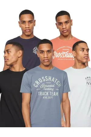Crosshatch Heren Brandax Geassorteerde ontwerpen T-shirt (5-pack) (Veelkleurig)