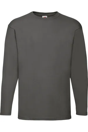 Fruit Of The Loom Heren Valueweight Heather T-shirt met lange mouwen (Licht Grafiet)
