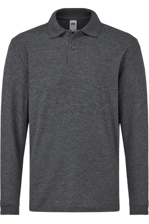 Fruit Of The Loom Kinder Polo Lange Mouwen 65/35 Piqué / Kinderpolo (Heather )