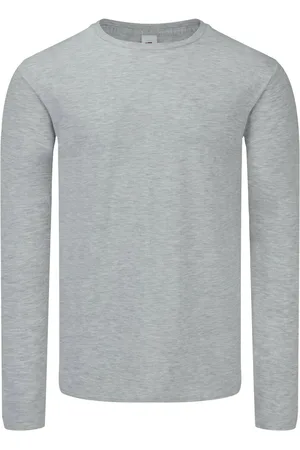 Fruit Of The Loom Heren Iconische 150 T-Shirt met lange mouwen (Grijze Heide)