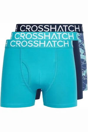 Crosshatch Heren Lynol Boxershorts (Pack of 3) (Teal)