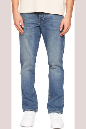 Crosshatch Heren Denim Jeans met print (Lichte wasbeurt)