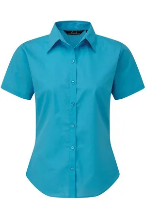 Premier Popeline blouse met korte mouwen / Gewoon werkoverhemd