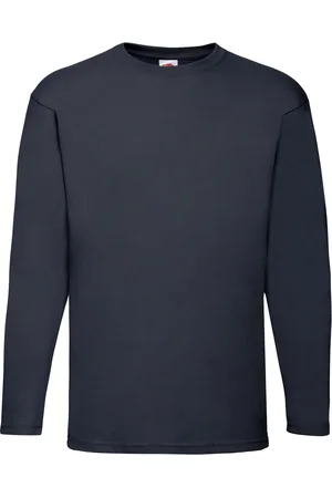 Fruit Of The Loom Heren Valueweight T-shirt met lange mouwen (Deep Navy)