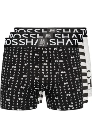 Crosshatch Heren Gridline Boxershorts (Pack of 3) (Grijze Mergel)