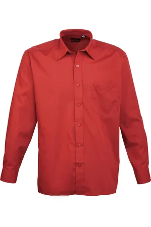 Premier Heren Poplin Formeel Overhemd Met Lange Mouwen
