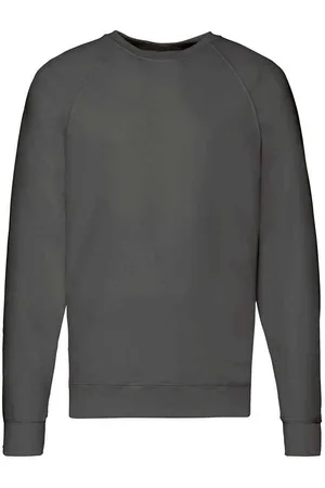 Fruit Of The Loom Unisex Lichtgewicht Raglan Sweatshirt voor volwassenen (Licht Grafiet)
