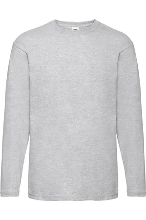 Fruit Of The Loom Heren Valueweight Heather T-shirt met lange mouwen (Heide )