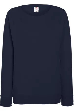 Fruit Of The Loom Dames Getailleerd lichtgewicht raglan sweatshirt (240 GSM) (Donker Marine)