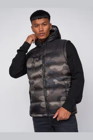Crosshatch Heren Stanfield Camo Hooded Gilet (Boscamouflage)