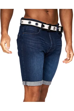 Crosshatch Heren Reestier Denim Shorts (Donkere wasbeurt)