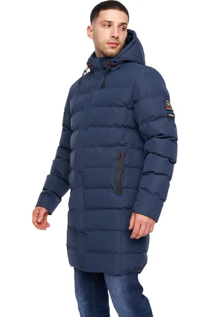 Crosshatch Heren Longkamp Jas (Marine)