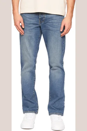 Crosshatch Heren Denim Jeans met print (Stone Wash)