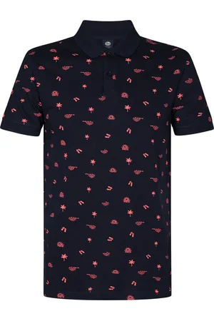 Petrol Industries Heren All-over Print Polo Outer Banks - Blauw
