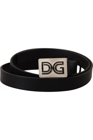 Dolce & Gabbana Zilveren Logo Gesp Lederen Riem