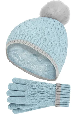 Heat Holders Meisjes Thermische Pom Pom Muts En Handschoenen - Alblauw