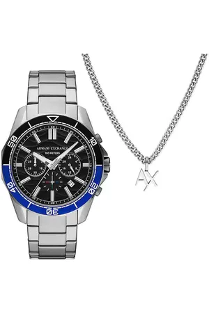 Armani Exchange Spencer Heren Horloge Zilverkleurig AX7166SET