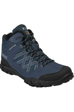 Regatta Herenkant Midden Waterdichte Wandelschoenen (Blauw/Zwart)