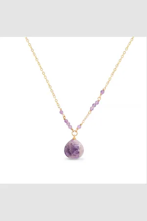 Luxenter Luxeketting, metaallegering zoqoyi en natuurlijke amethist 18K vergulde afwerking
