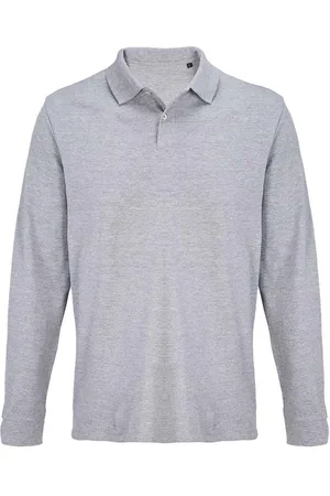 Sols Pacific Pique poloshirt met lange mouwen, uniseks, volwassenen (Grijze Mergel)