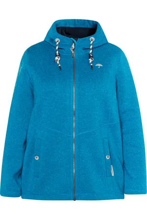 Schmuddelwedda Gebreide fleece jas Dames Cyaanblauw gemêleerd