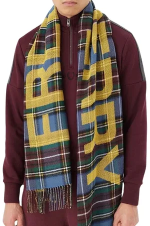 Fred Perry Oversized merk Tartan marineblauwe sjaal
