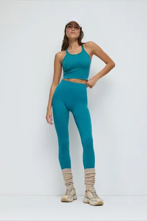 No Matter What Apparel Blauwe Hoge Taille Naadloze Sportlegging
