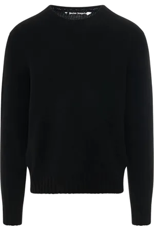 Palm Angels Gebogen logo zwarte gebreide trui