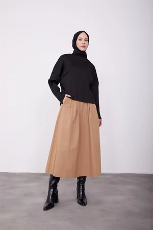 Armine Geplooide gebreide blouse