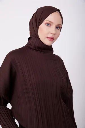 Armine Geplooide gebreide blouse